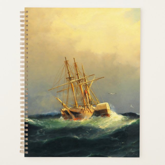 Un bateau à vapeur dans une tempête dans l'océan A (Devant)