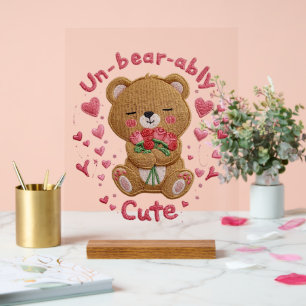 Un-bear-abel süßer Teddybär Acrylschild