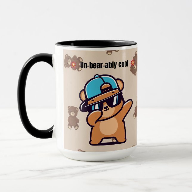 Un-Bear-ably Cool | Cute Bear Coffee Mug (Gauche)