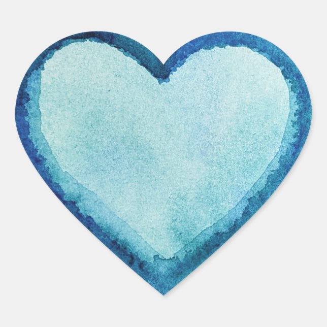 Un beau coeur en Sticker bleu (Devant)