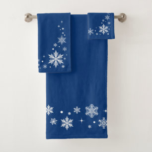 Un beau et élégant ensemble de serviettes bleues, 