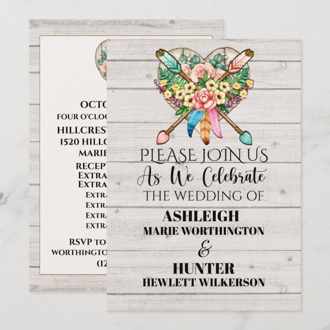 Un Beau Jour Pour Un Mariage - Invitation - Voir R (Devant / Derrière)