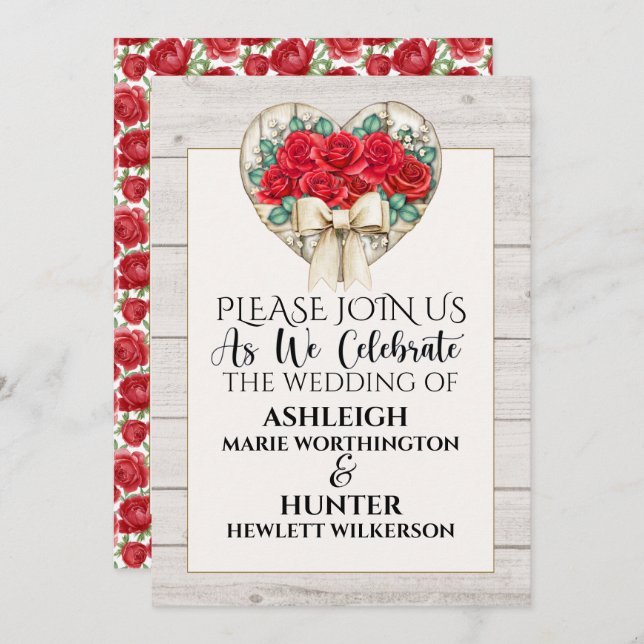 Un Beau Jour Pour Un Mariage - Invitation - Voir R (Devant / Derrière)