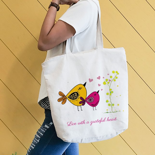 Un beau Sac fourre-tout d'oiseaux (A lovely couple of birds Tote Bag
)