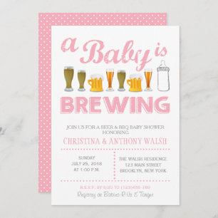 Un bébé brasse Baby shower BBQ Invitation