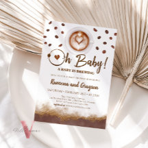 Un bébé brasse, Baby shower de café Invitation