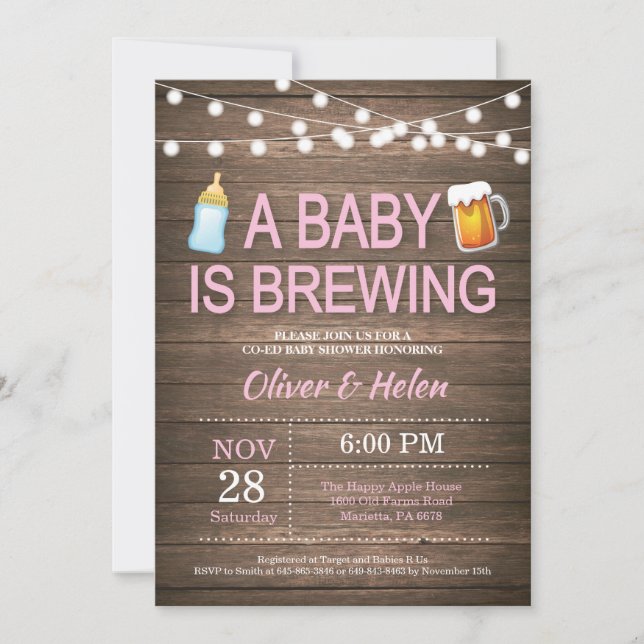 Un bébé brasse Baby shower Invitation (Devant)