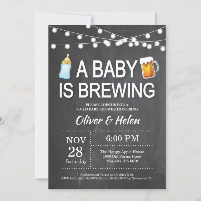Un bébé brasse Baby shower Invitation (Devant)