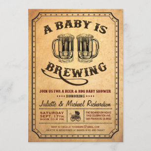 "Un bébé brasse" des invitations de BBQ de baby