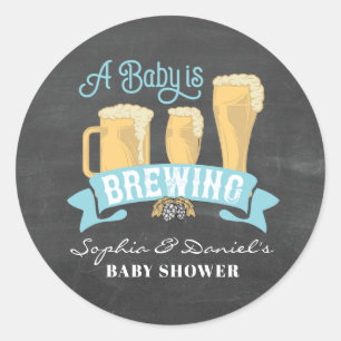 Un Bébé Brasse Des Stickers Rond Baby shower