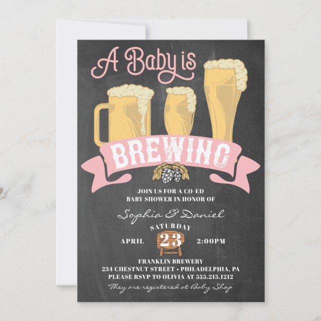 Un bébé brasse une invitation au Baby shower (Devant)