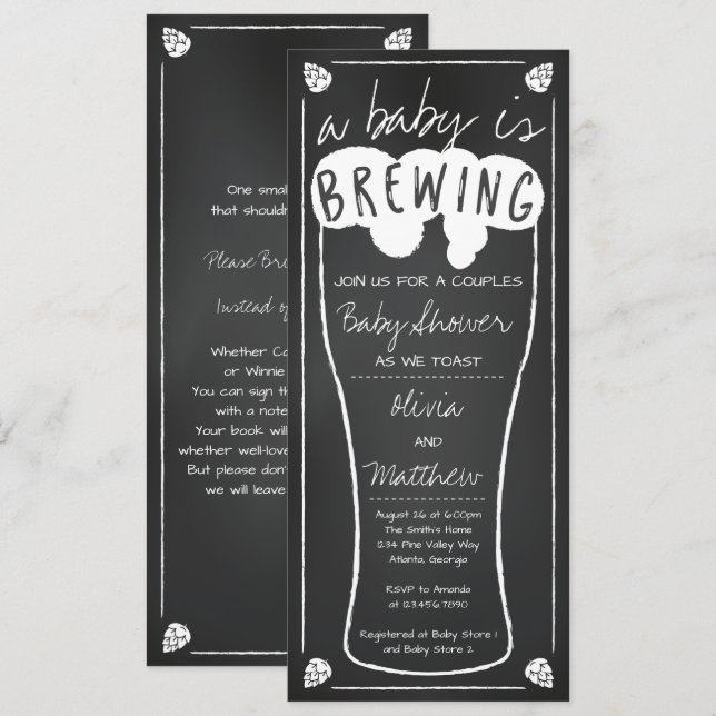 Un bébé brasse une invitation au Baby shower (Devant / Derrière)