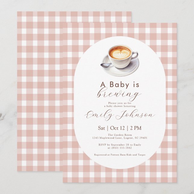 Un bébé brasse une invitation de Baby shower (Devant / Derrière)