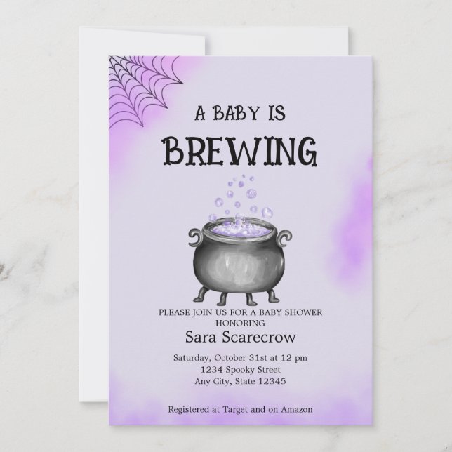 Un bébé brasse une invitation de Baby shower (Devant)