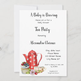 Un bébé est en train de brasser Invitation Tea Par