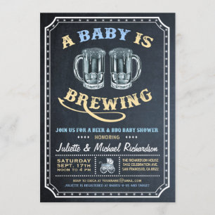 "Un bébé est en train de brasser" Invitations de d