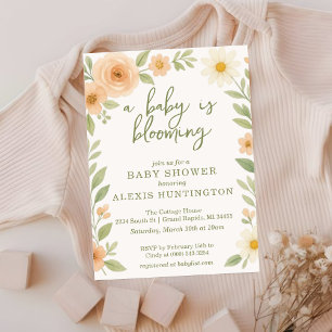 Un bébé est florissant Baby shower Invitation