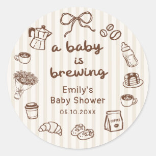 Un bébé prépare du café Autocollant pour Baby Show