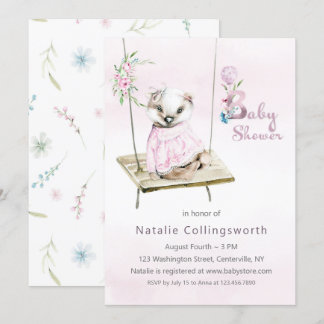 Un blaireau féminin sur invitation au Baby shower