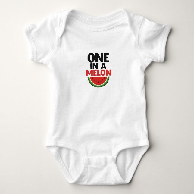Un body bébé "One in a Melon" – Joli design pastèq (Devant)