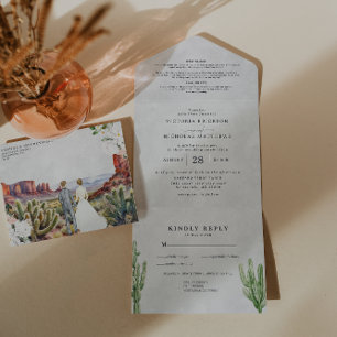 Un Boho Desert Cactus   Invitation de mariage tout en