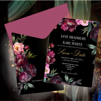 Un bouquet riche Sauvez la date Faire-part de mari
