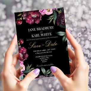 Un bouquet riche Sauvez la date Faire-part de mari