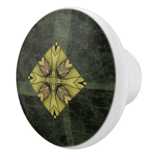 Un bouton en céramique Motif en miroir