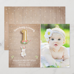 Un Bunny Invitation Anniversaire Fille Premier Ros