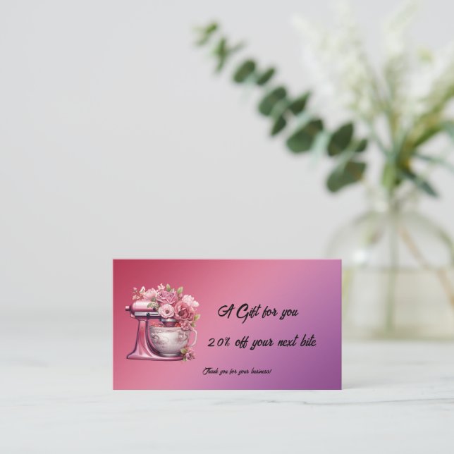 Un cadeau. 20% de réduction sur votre prochaine bo (Debout devant)