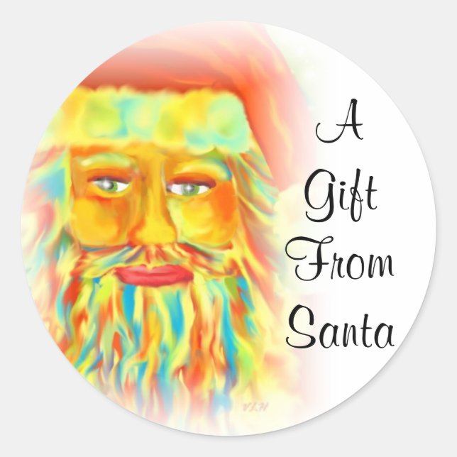 Un Cadeau De Père Noël Stickers Cadeau (Devant)