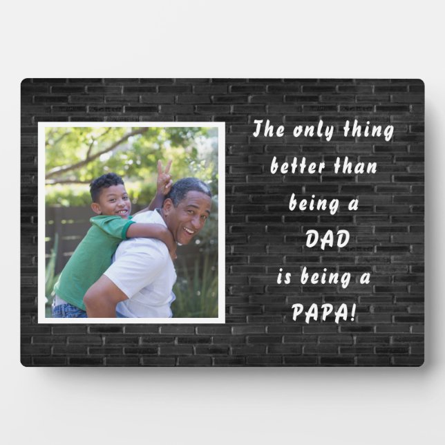 Un cadeau durable ! Papa Photo Plaque avec Easel (Devant)