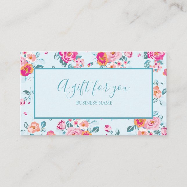 Un cadeau pour vous rose Roses Floral Certificat c (Devant)