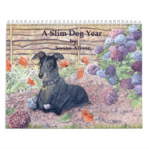 Un calendrier mince d'année de chien