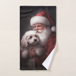 Un caniche au Père Noël Festif