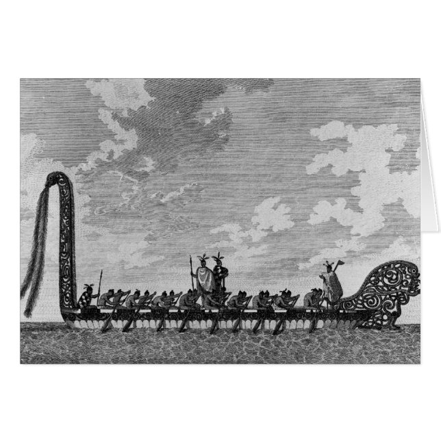 Un canoë de guerre de la Nouvelle Zélande (Devant horizontal)