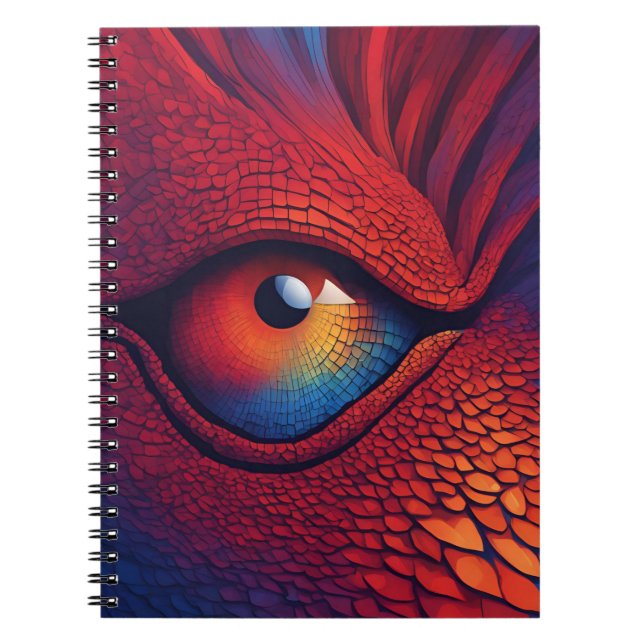 Un Carnet avec l'art visuel du dragon frappant (Devant)