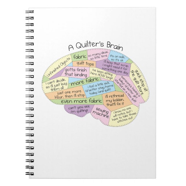 Un Carnet Cerveau de Quilter - Drôle cadeau Quilti (Devant)