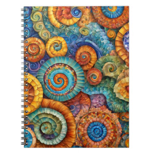 Un Carnet vibrant avec design de mosaïque spirale