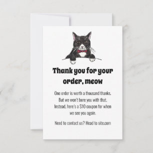 Un Carte de remerciements de chat Tuxedo mignon po