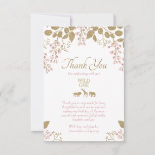 Un Carte de remerciements d'or rose sauvage