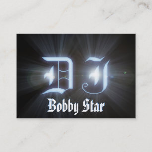 Un carte de visite bleu d'initiales de ligt de