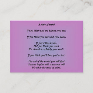 Un carte de visite d'état d'esprit