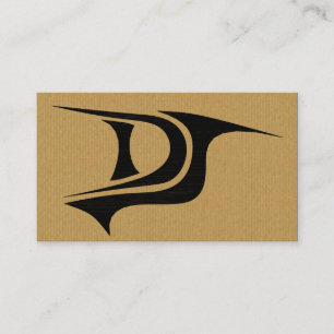 Un carte de visite d'initiales du DJ de carton de