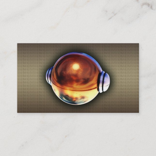 Un carte de visite frais de logo de l'or 3D DJ (Devant)