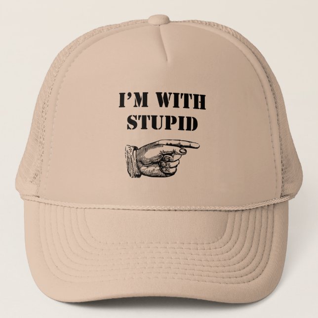 Un casquette amusant avec un texte "Je suis avec u (Devant)