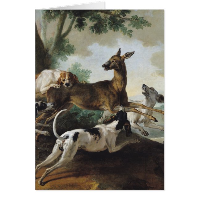 Un cerf commun chassé par des chiens, 1725 (Devant)