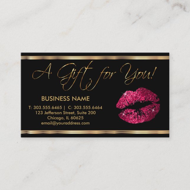 Un certificat cadeau Hot Pink Lipstick Business (Devant)