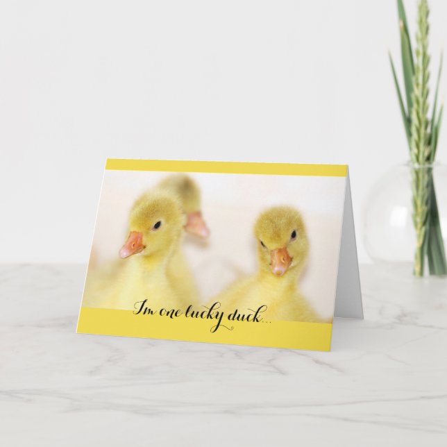 Un chanceux canard à penser à votre carte (Devant)
