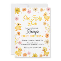 Un chanceux canard Invitation d'anniversaire
